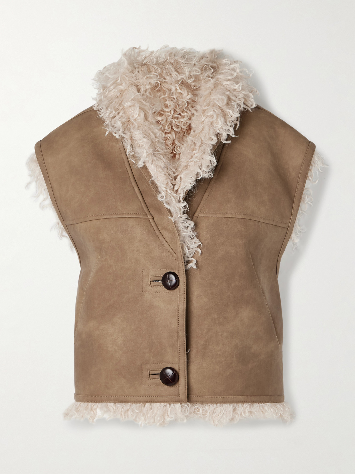 Isabel Marant Étoile Clara Fleece Vest In Brown