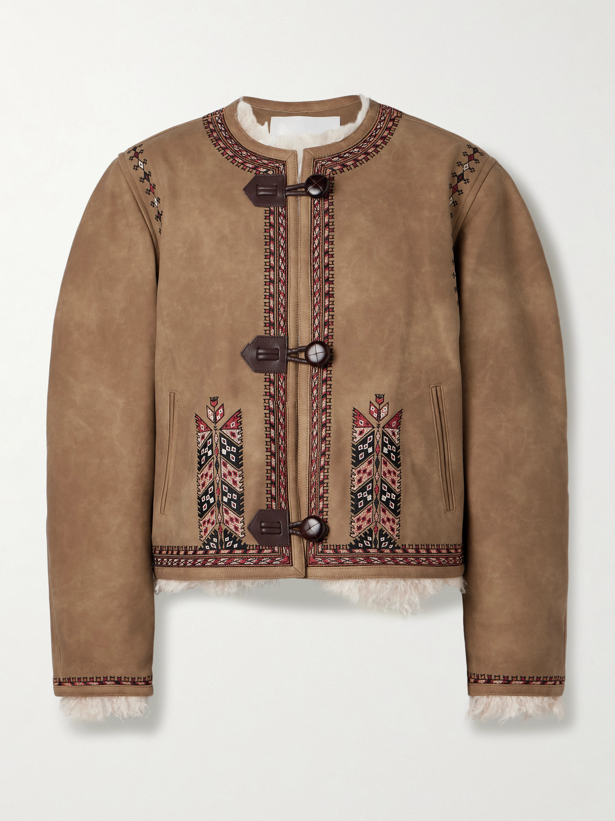Isabel Marant Étoile Cely Embroidered Fleece Jacket In Brown