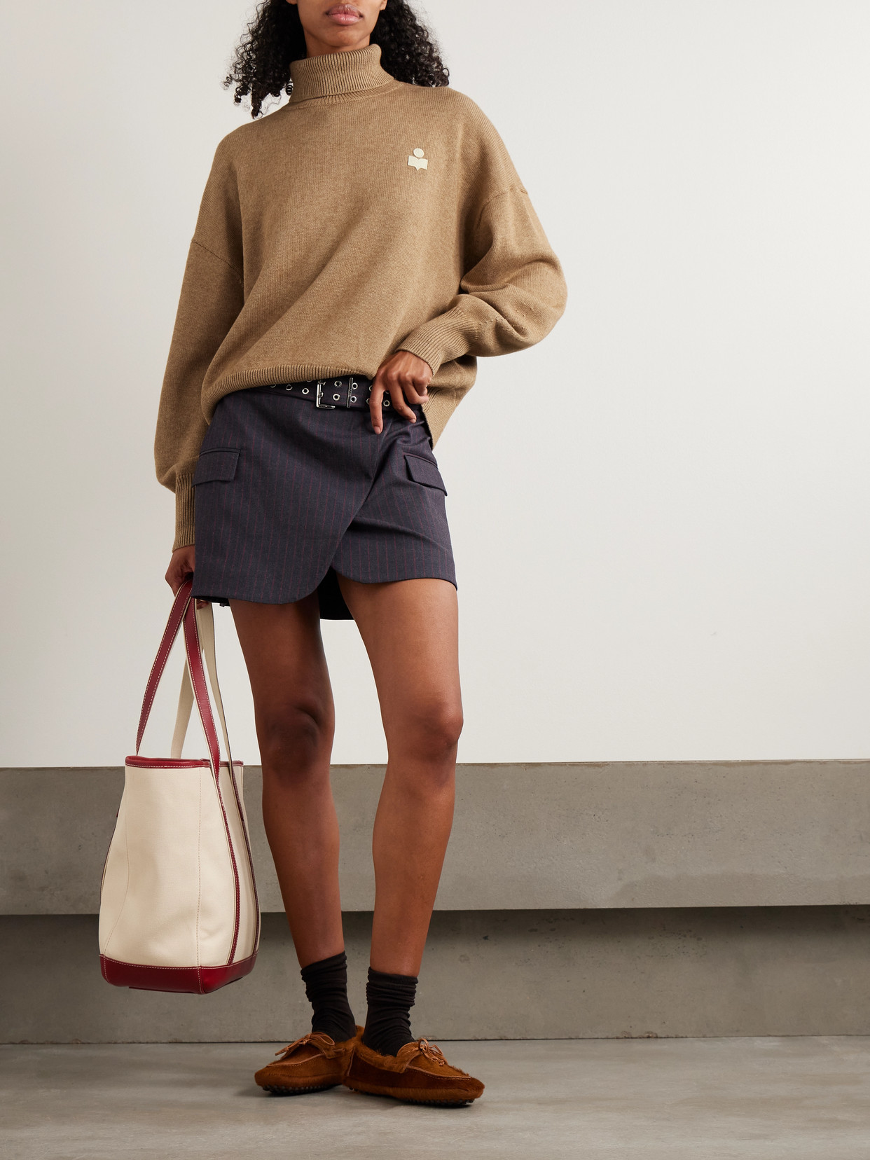 Marant Étoile - Nasha Embroidered Cotton And Wool-Blend Turtleneck Sweater