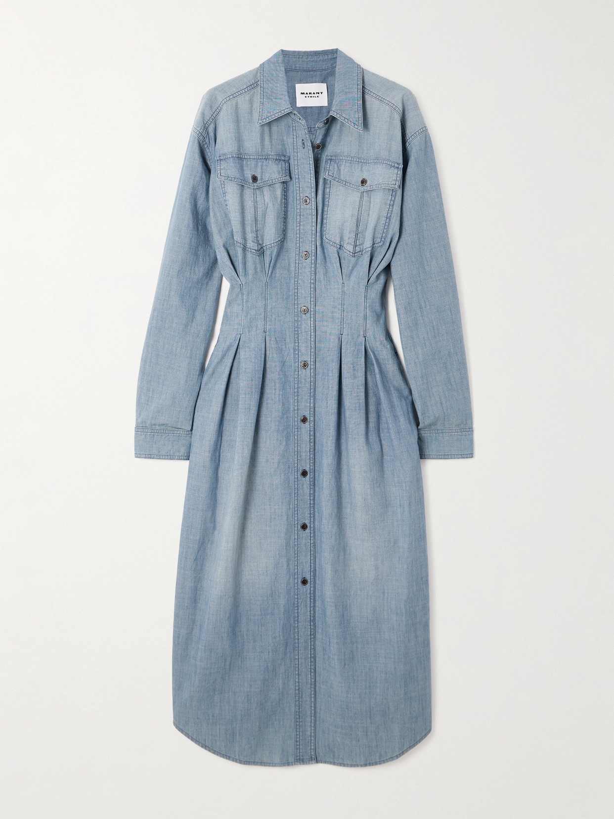 Isabel Marant Étoile Nolwen Cotton-chambray Midi Shirt Dress In Blue