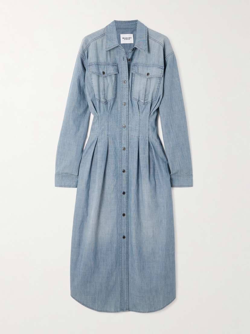 Marant Étoile Nolwen Cotton-chambray Midi Shirt Dress