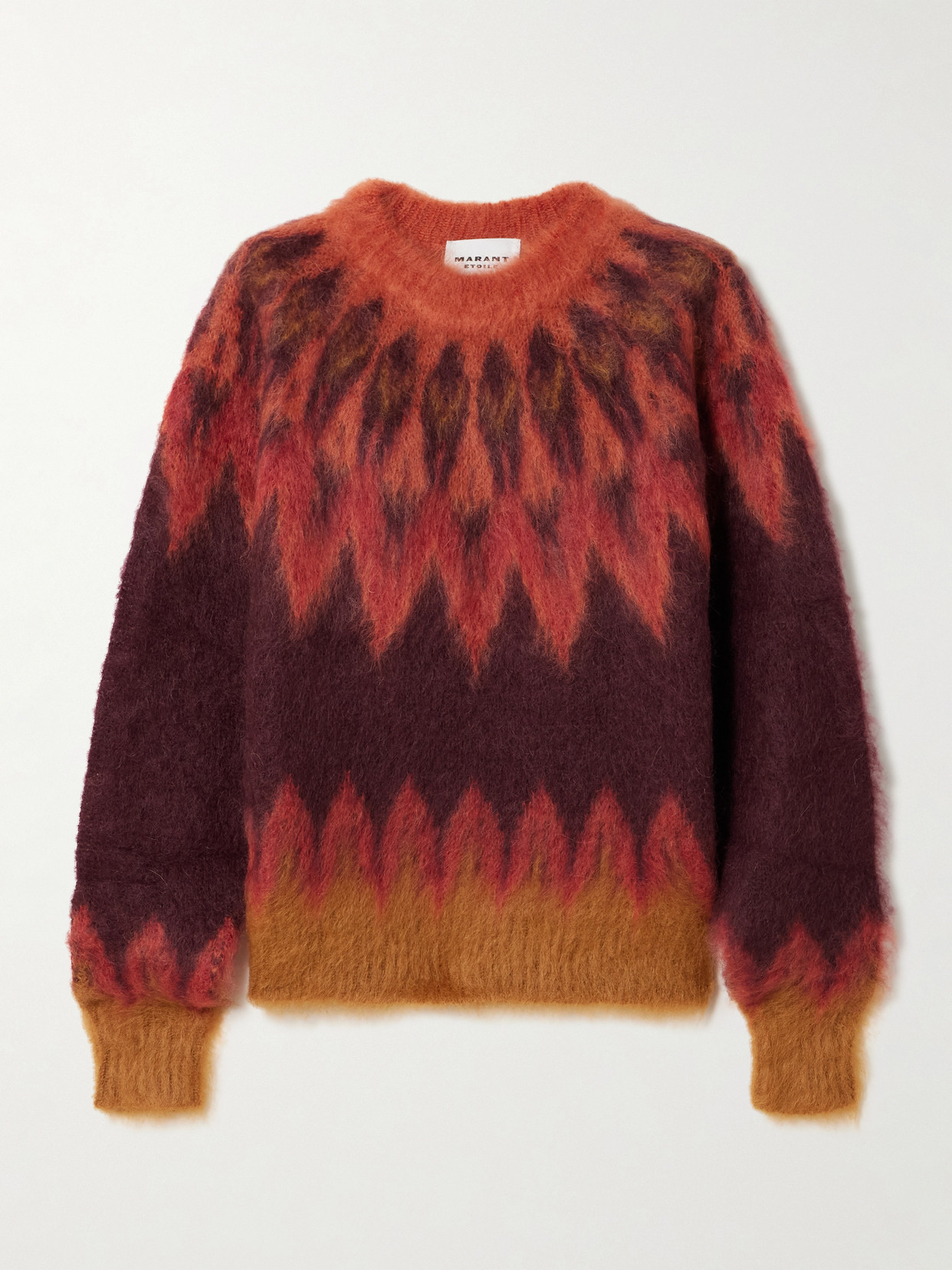 Marant Étoile - Natania Brushed Fair Isle Intarsia-knit Sweater - Burgundy