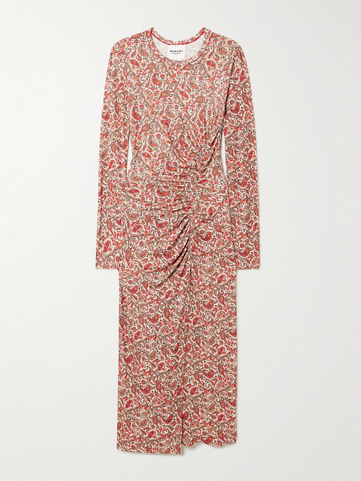 Isabel Marant Étoile Jelina Gathered Printed Stretch-modal Midi Dress In Multi