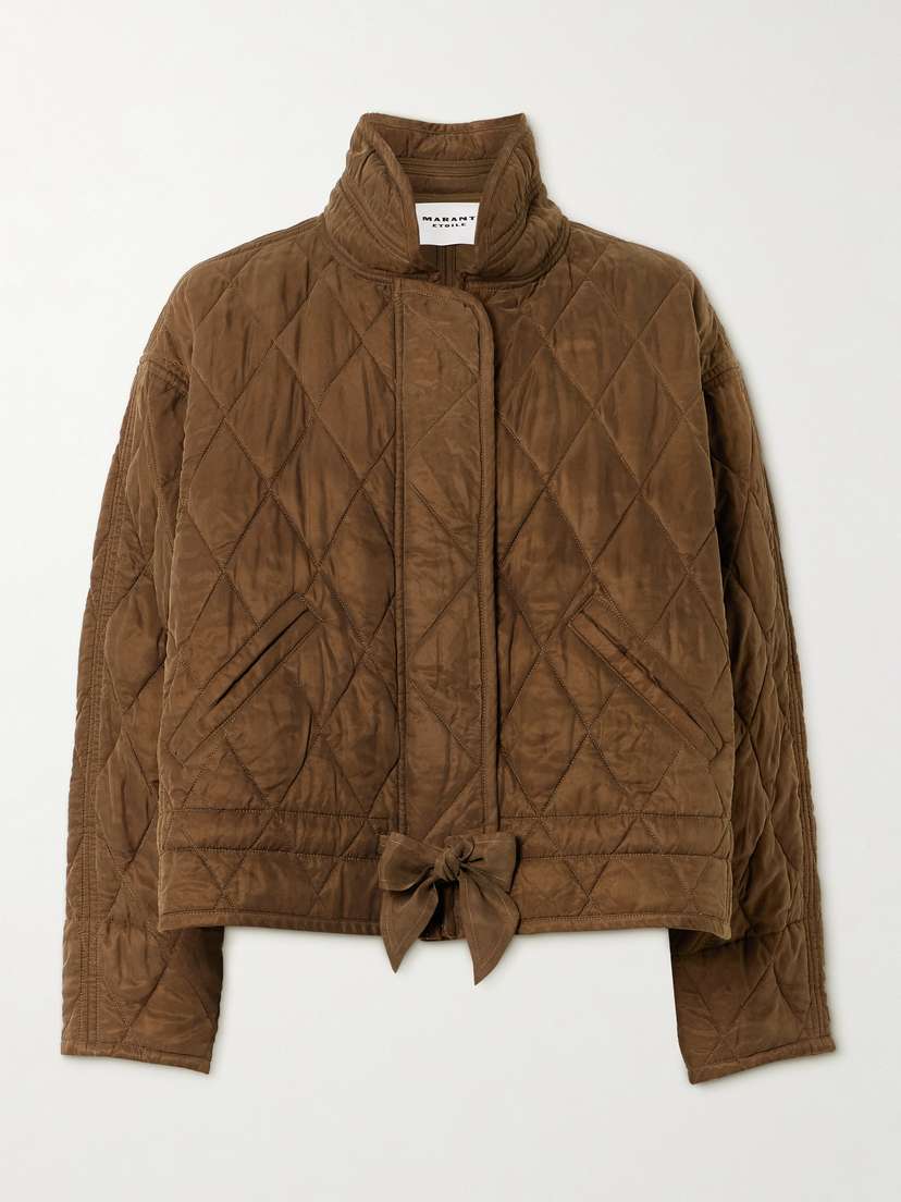 Marant Étoile Zakiane Tie-detailed Quilted Canvas Jacket