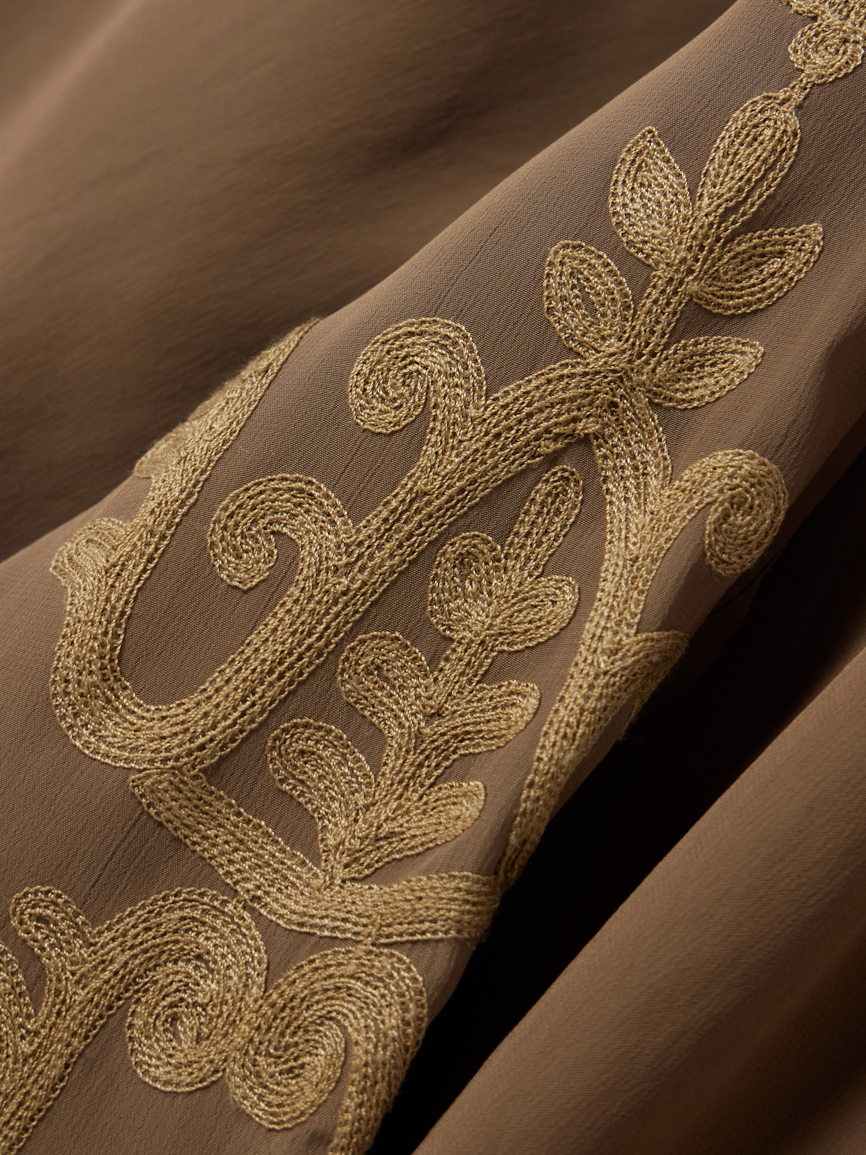 Isabel Marant Étoile Falonne Embroidered Crepe Blouse In Brown