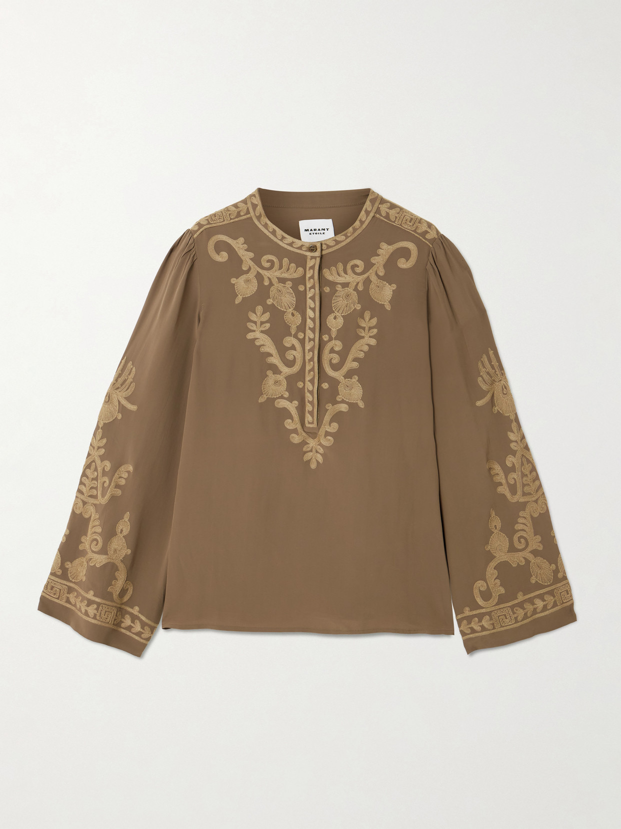 Isabel Marant Étoile Falonne Embroidered Crepe Blouse