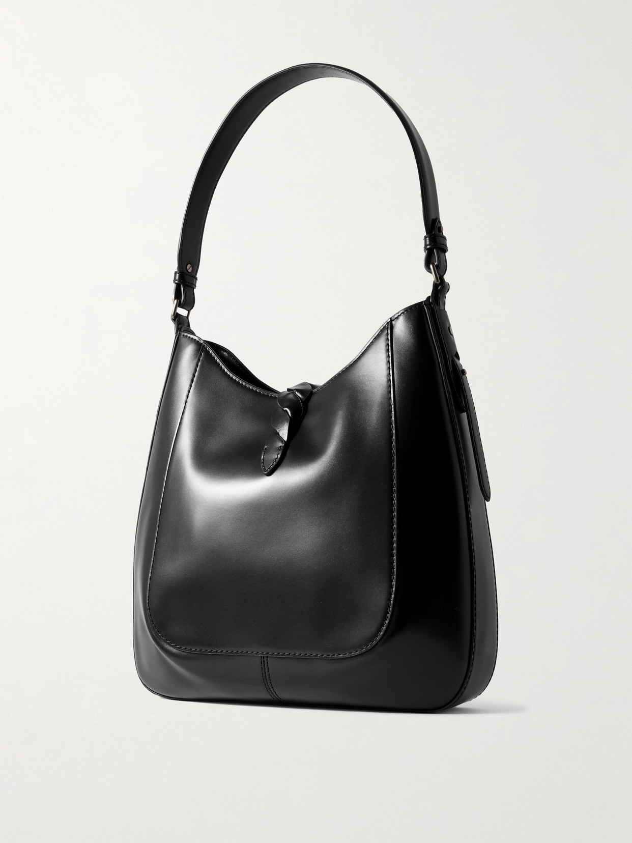 Isabel Marant Black Hobo Bag With Braided Detail And Adjustable Strap In Black