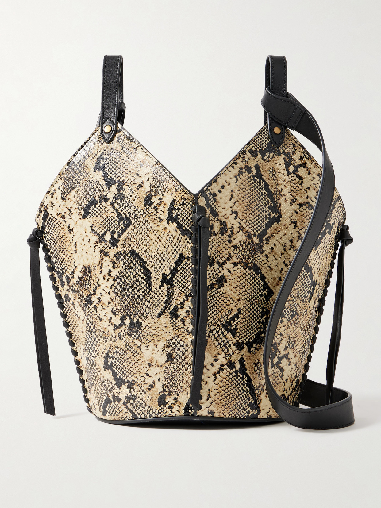 Isabel Marant Tampa Mini Snake-effect Leather Bucket Bag In Multi