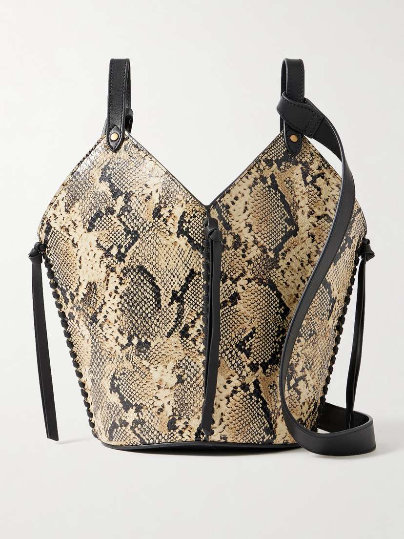 Isabel Marant Tampa Mini Snake-effect Leather Bucket Bag