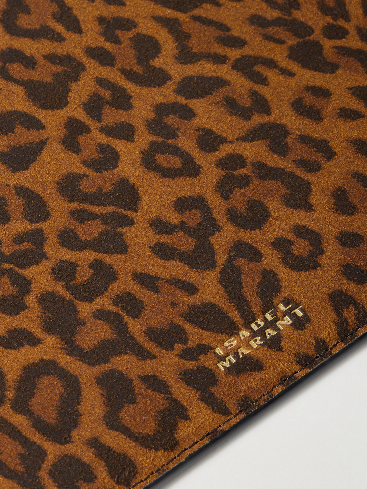 Isabel Marant Studded Leopard-print Leather Pouch In Multi