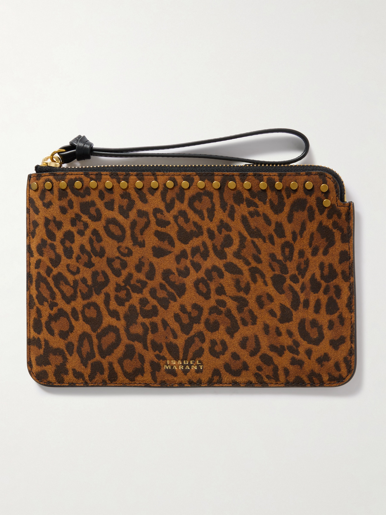 Isabel Marant Studded Leopard-print Leather Pouch In Multi