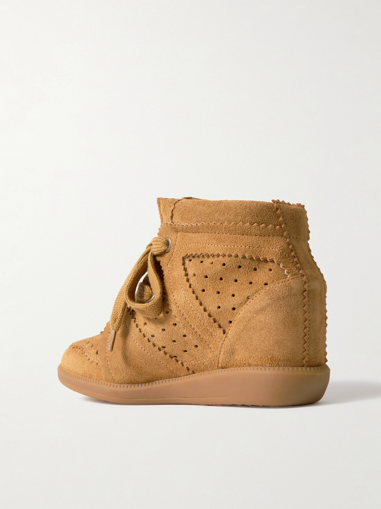 Isabel Marant Bobby Perforated Suede Wedge Sneakers