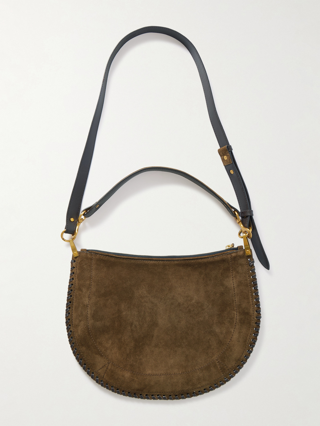 Isabel Marant Oskan Soft Whipstitched Suede Shoulder Bag