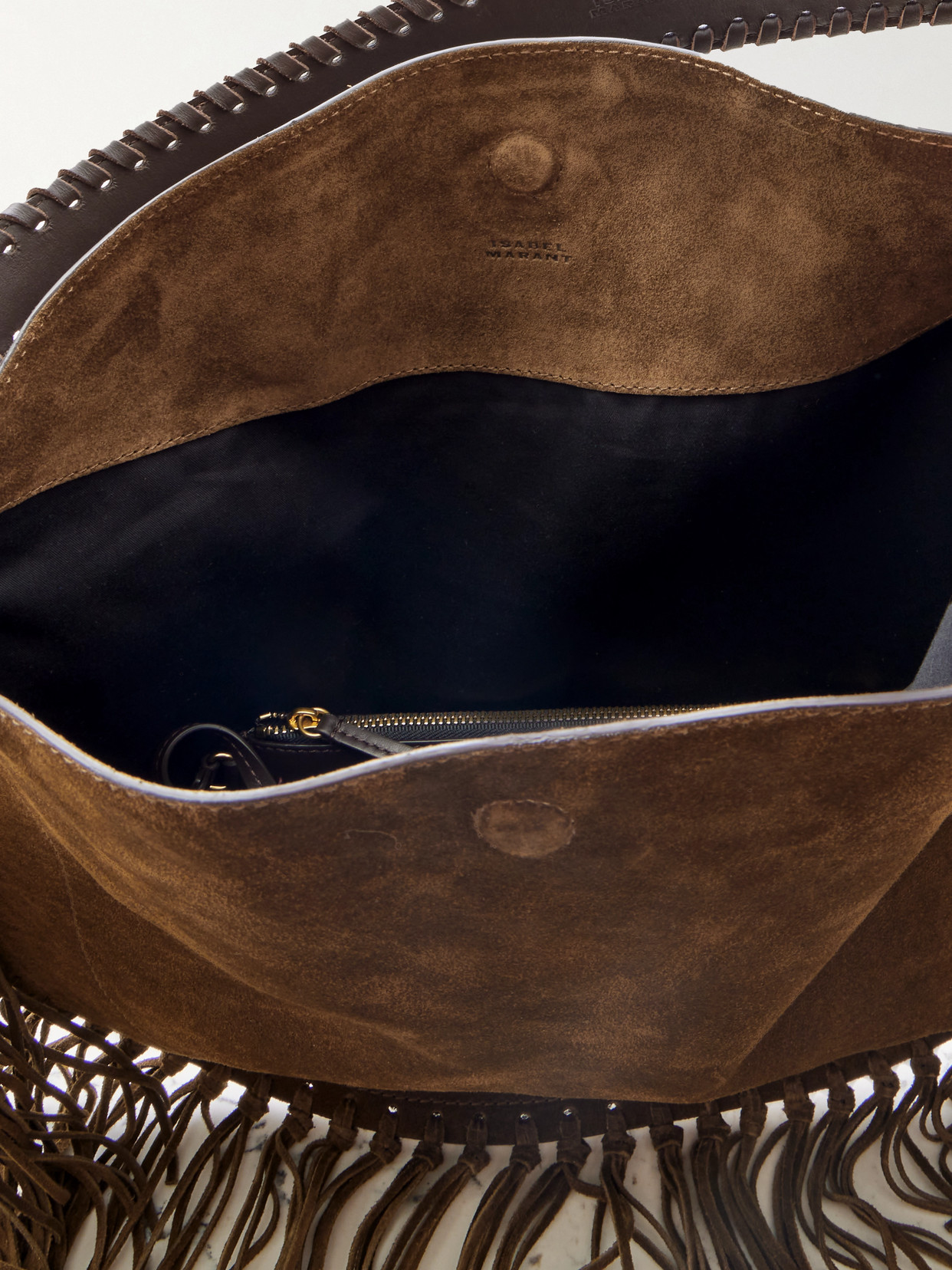 Isabel Marant Oskan Fringed Suede Shoulder Bag