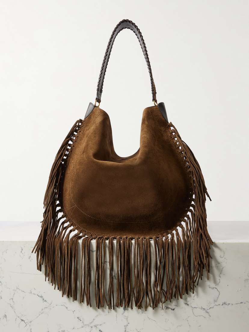 Isabel Marant Oskan Fringed Suede Shoulder Bag