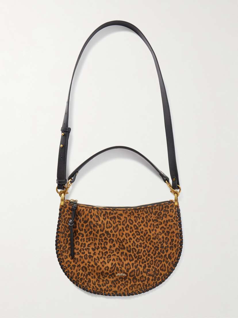 Isabel Marant Oskan Soft Leather-trimmed Leopard-print Suede Shoulder Bag