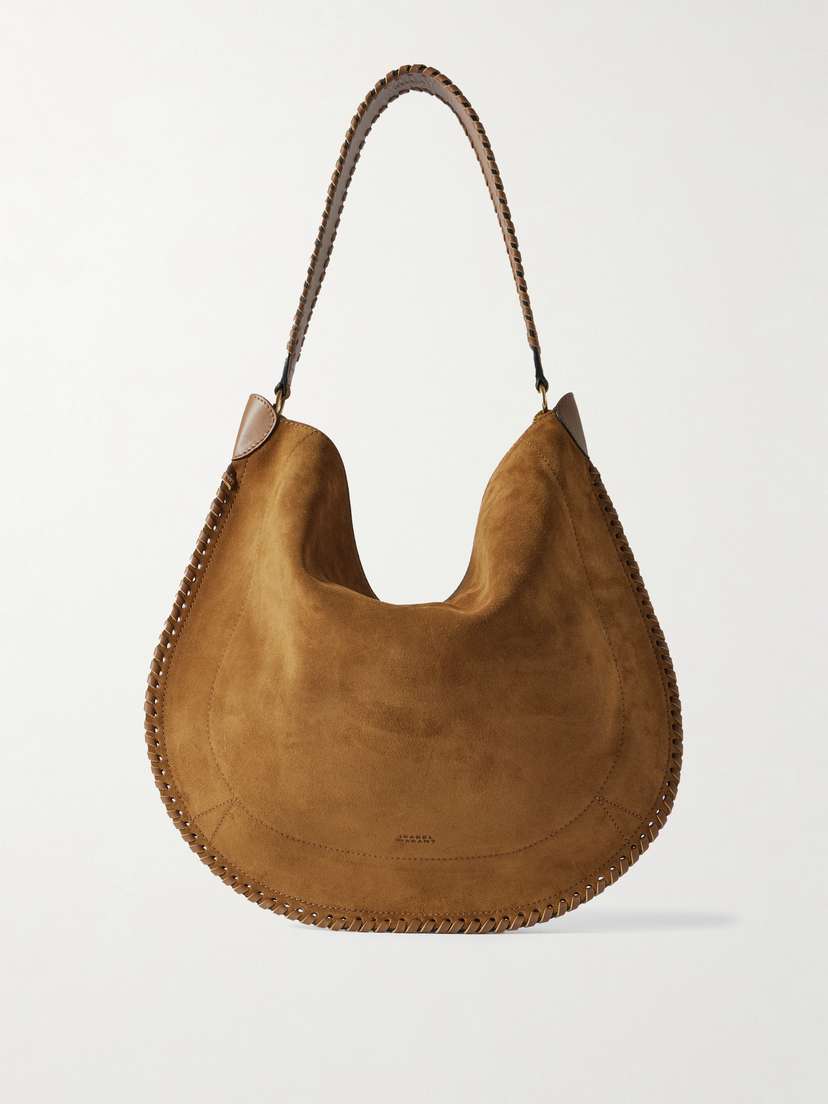 Isabel Marant Oskan Whipstitched Suede Shoulder Bag