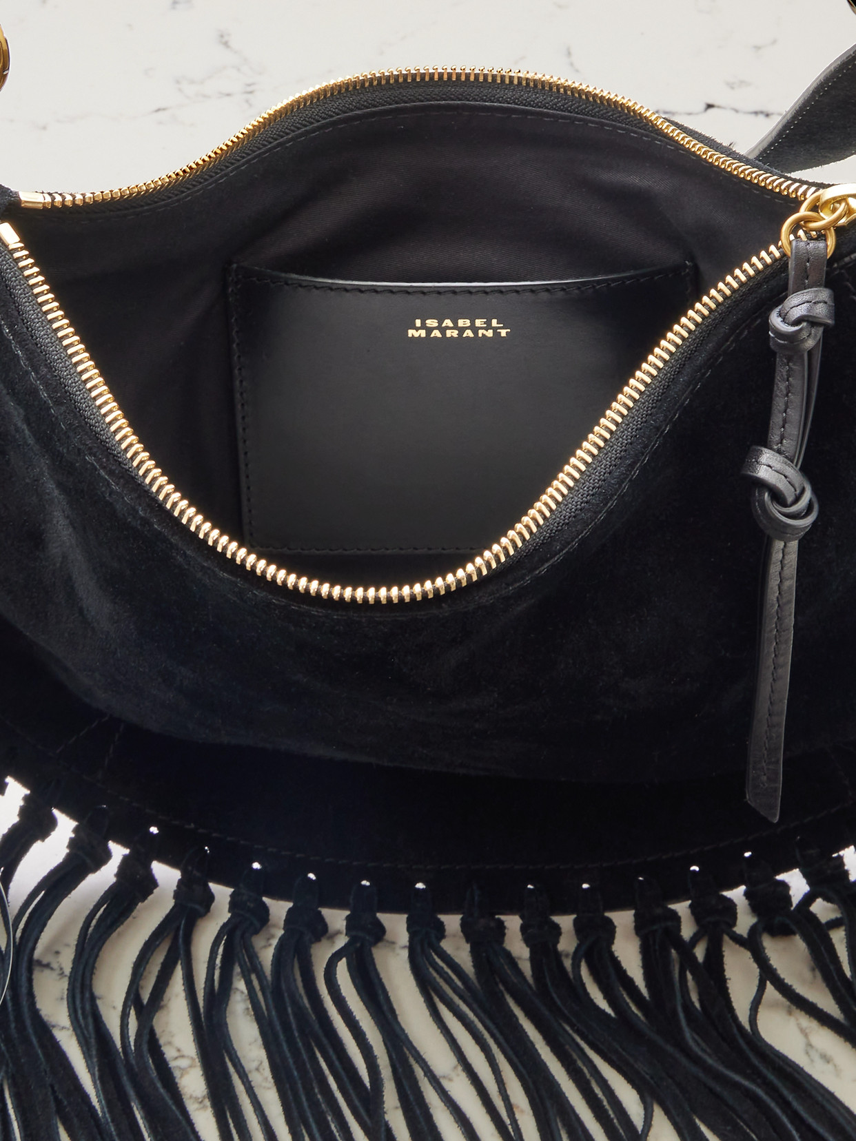 Isabel Marant Oskan Soft Fringed Suede Shoulder Bag