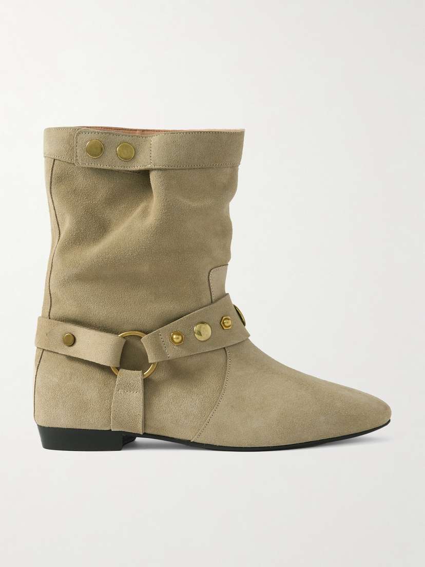 Isabel Marant Stania Studded Suede Ankle Boots