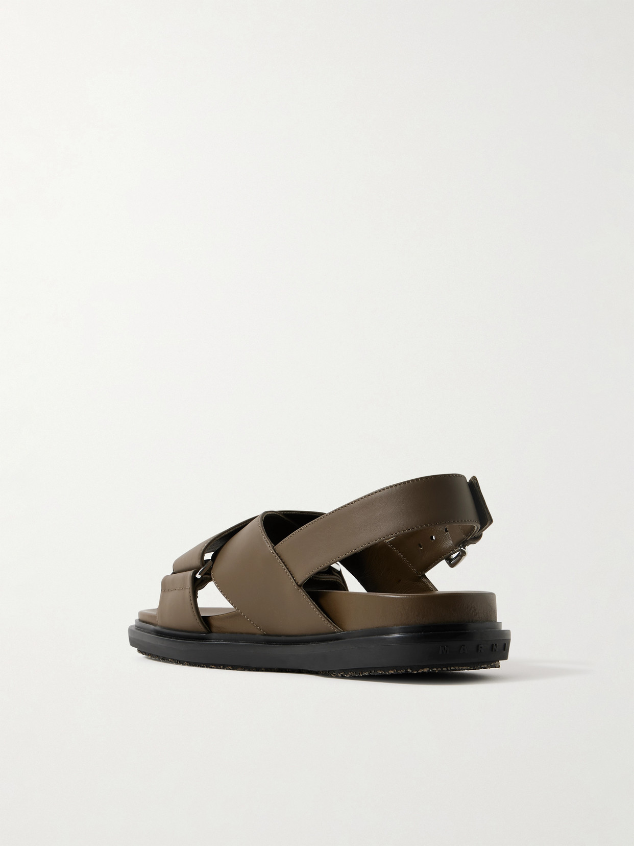 Marni Fussbett Leather Slingback Sandals In Green