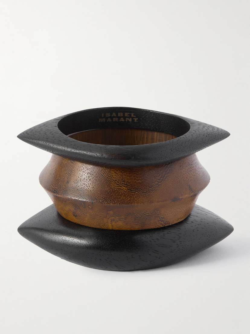 Isabel Marant Set Of Three Wood Bangles