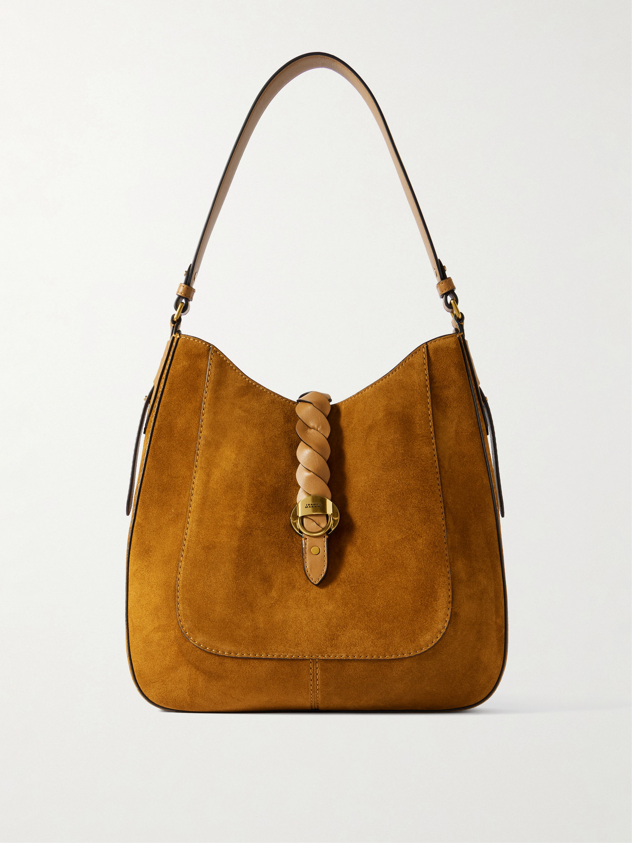 Isabel Marant Altay Leather-trimmed Suede Shoulder Bag In Brown