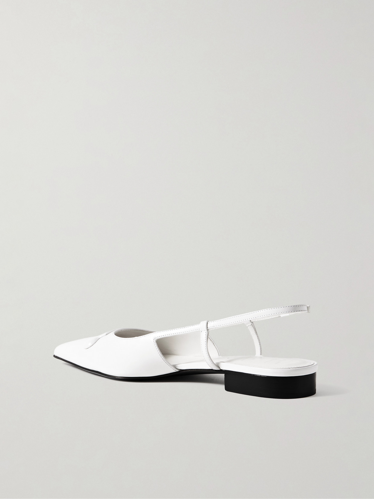 Marni Trunkaroo Embellished Leather Slingback Point-toe Flats In White