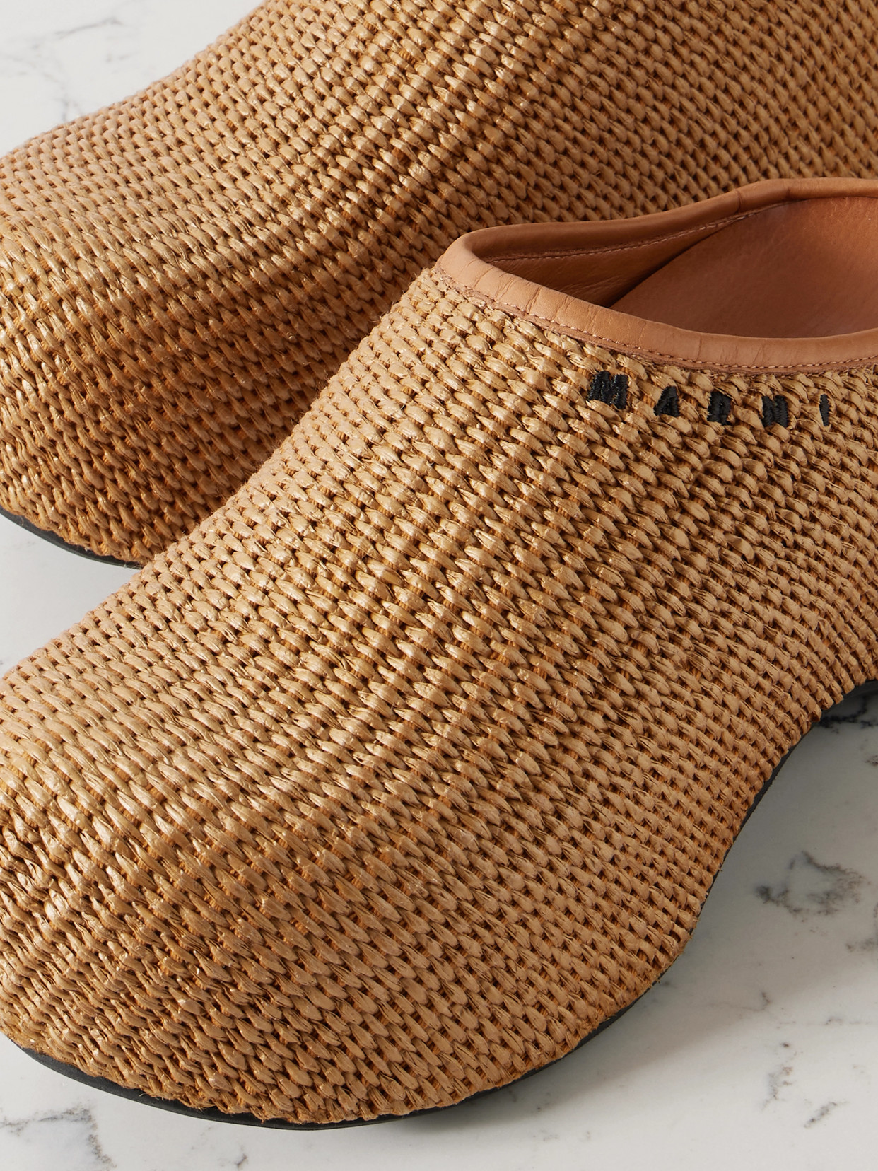Marni Sabot Raffia Platform Clogs