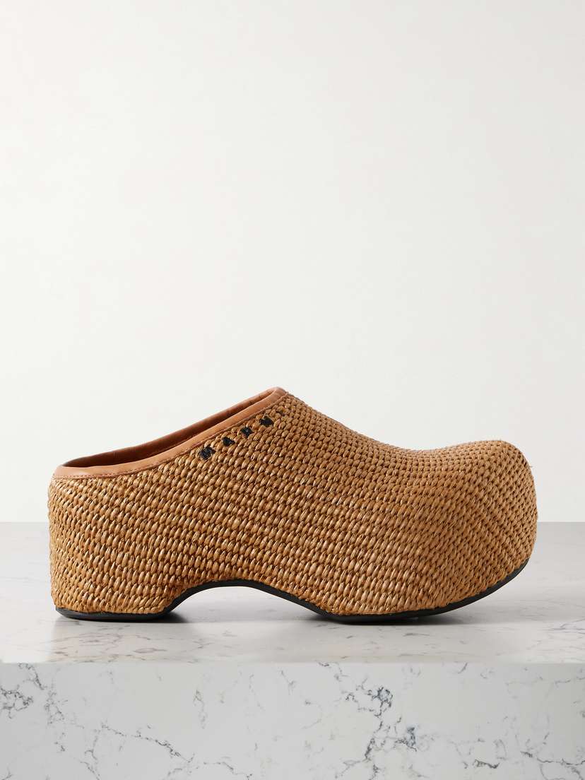 Marni Sabot Raffia Platform Clogs