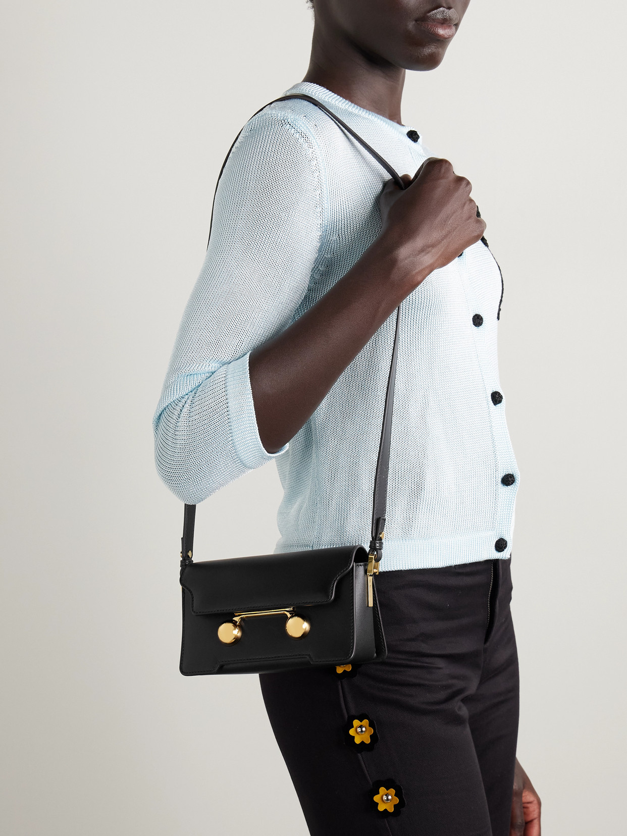 Marni Trunkaroo Mini Leather Shoulder Bag