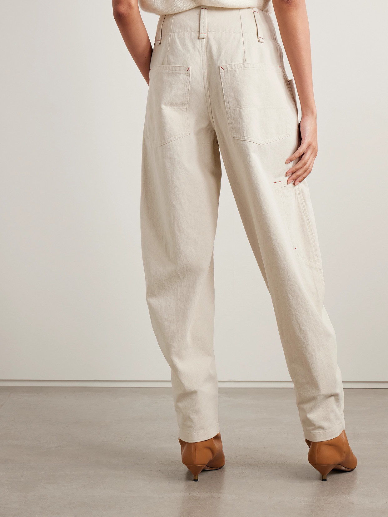 Isabel Marant Oumaya High-rise Barrel-leg Jeans In Neutral