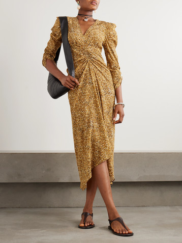 Isabel Marant - Albini printed gathered silk-blend midi dress | Plush