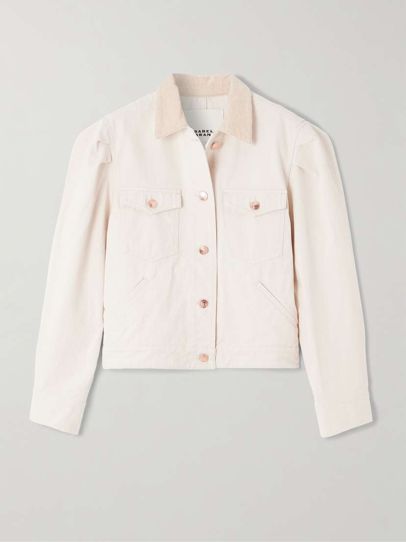 Isabel Marant Nolinea Corduroy-trimmed Cotton-twill Jacket