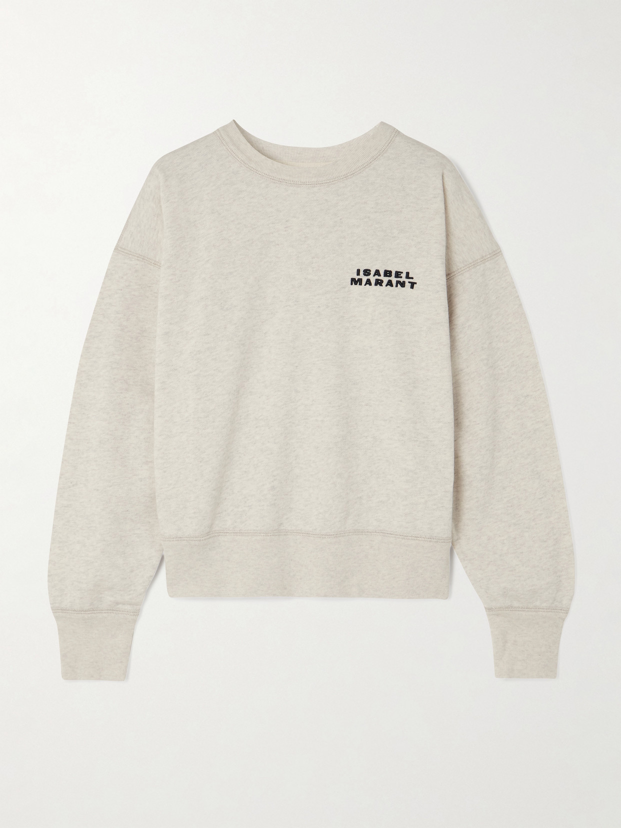 Isabel Marant Shad Embroidered Organic Cotton-blend Jersey Sweatshirt