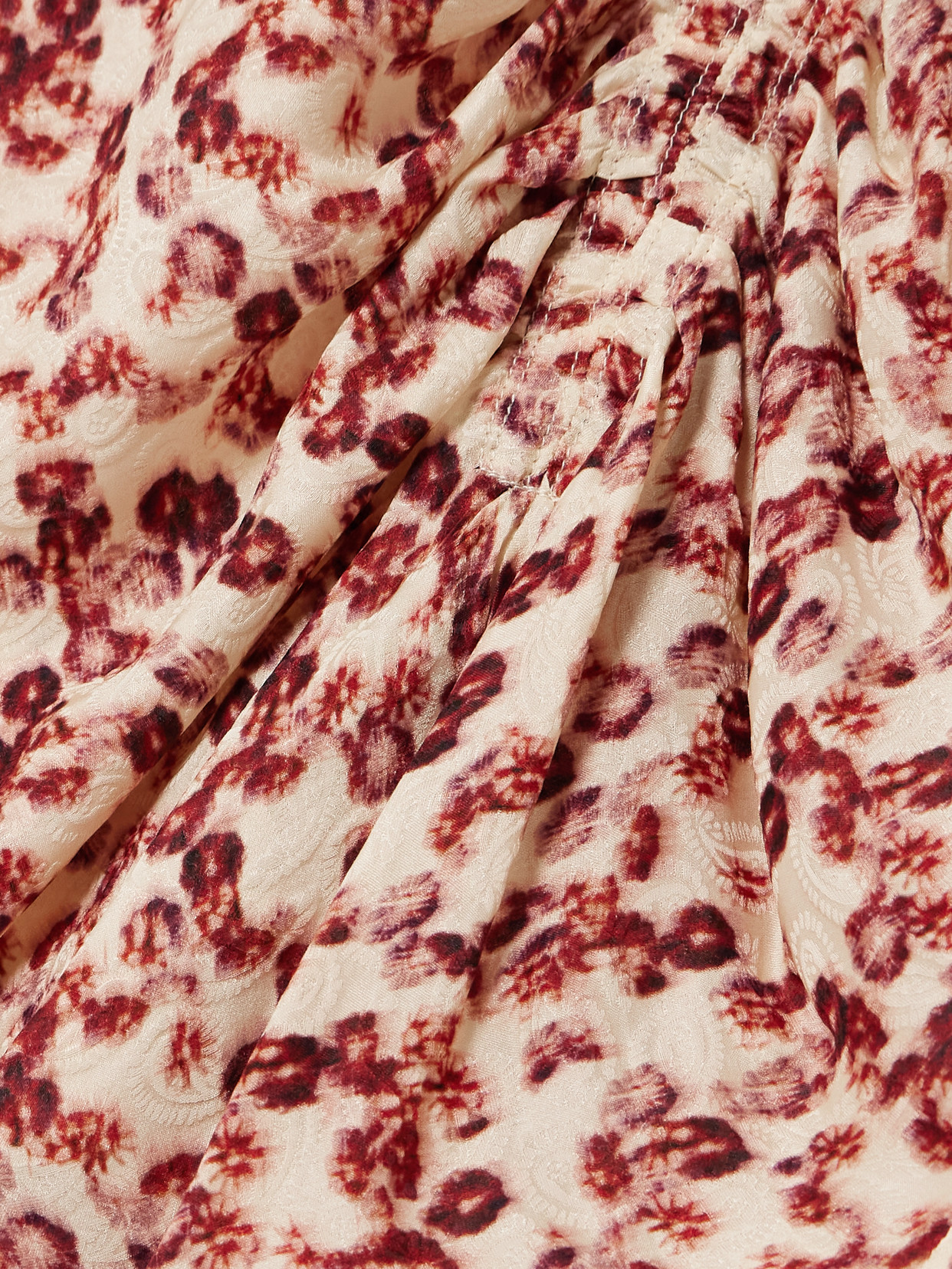 Isabel Marant Lonea Ruffled Ruched Printed Jacquard Top In Pink