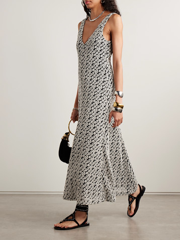 Isabel Marant Sonia embroidered cotton-blend maxi dress