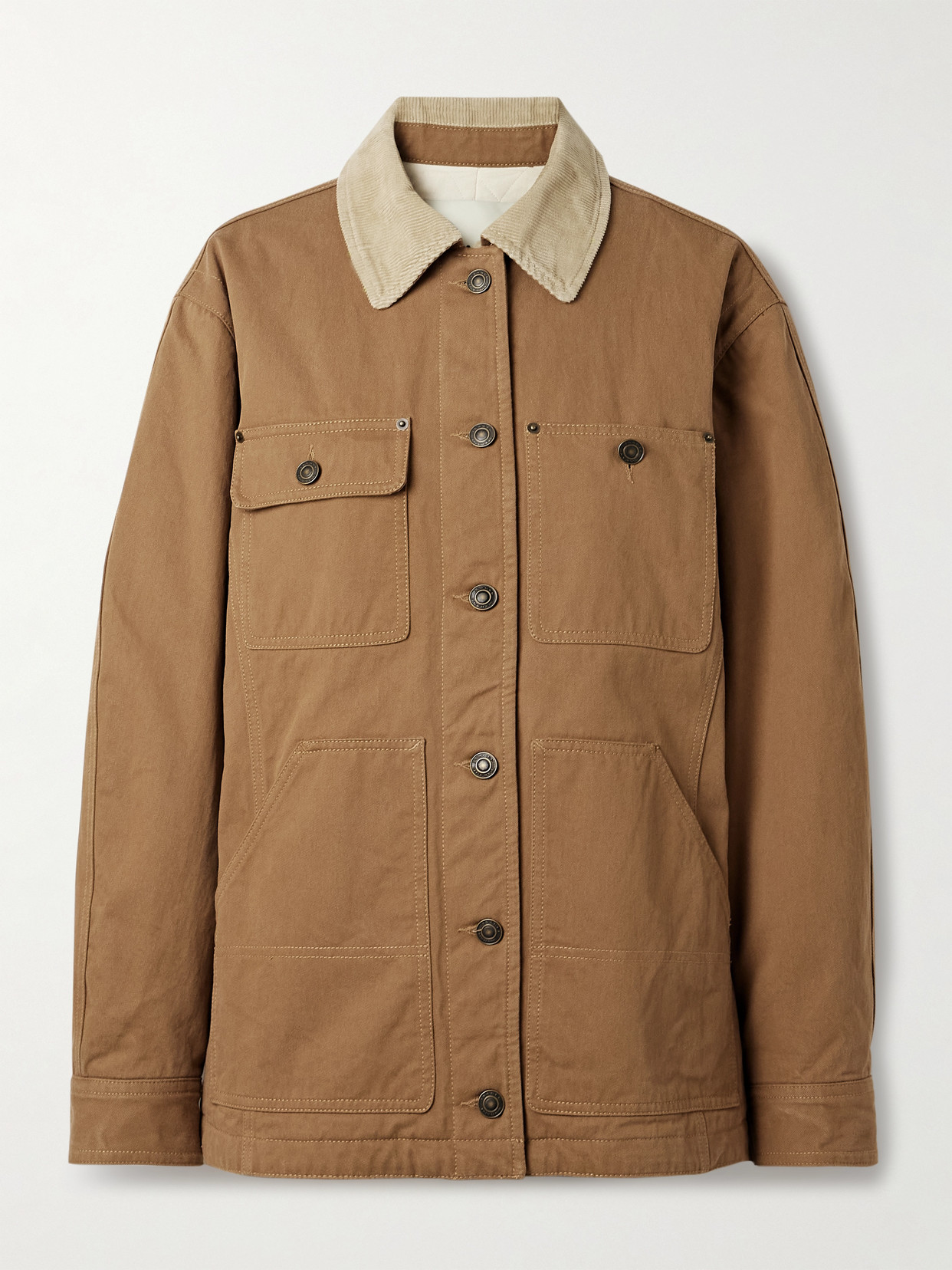 Isabel Marant Ninon Corduroy-trimmed Cotton-twill Jacket