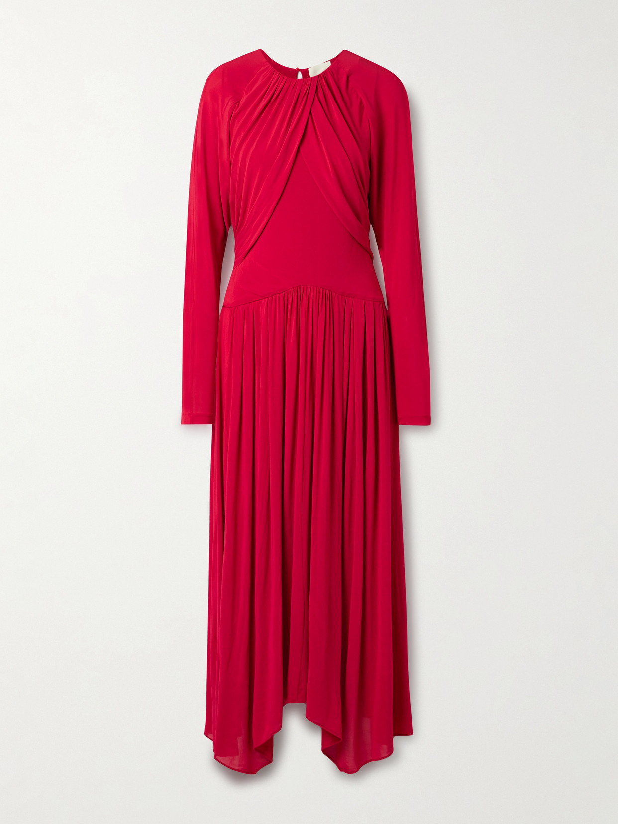 Isabel Marant Galina Asymmetric Gathered Draped Stretch-jersey Dress In Red