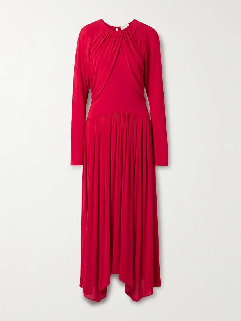 Isabel Marant Galina Asymmetric Gathered Draped Stretch-jersey Dress