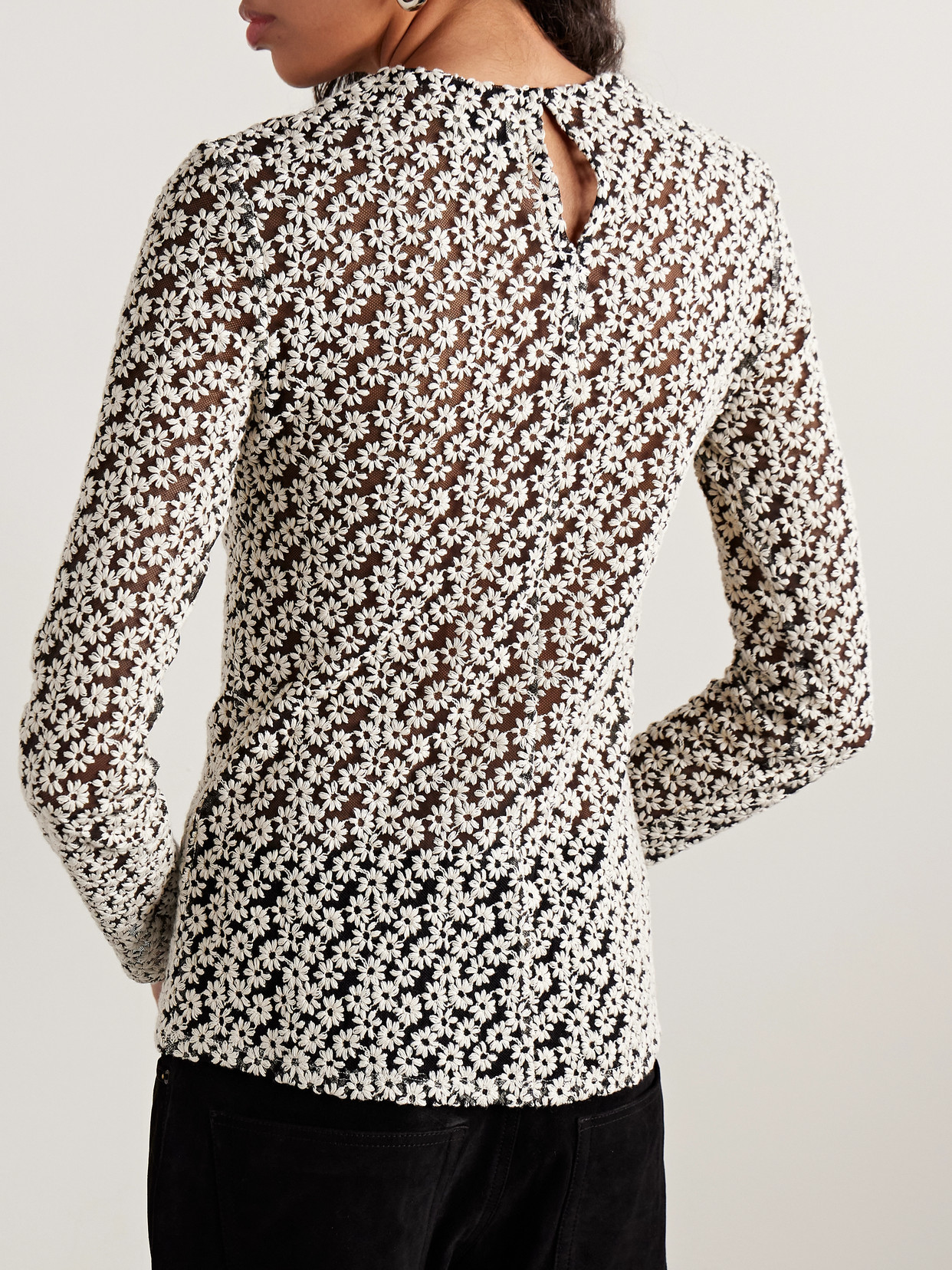 Isabel Marant Soline Embroidered Cotton-blend Tulle Top
