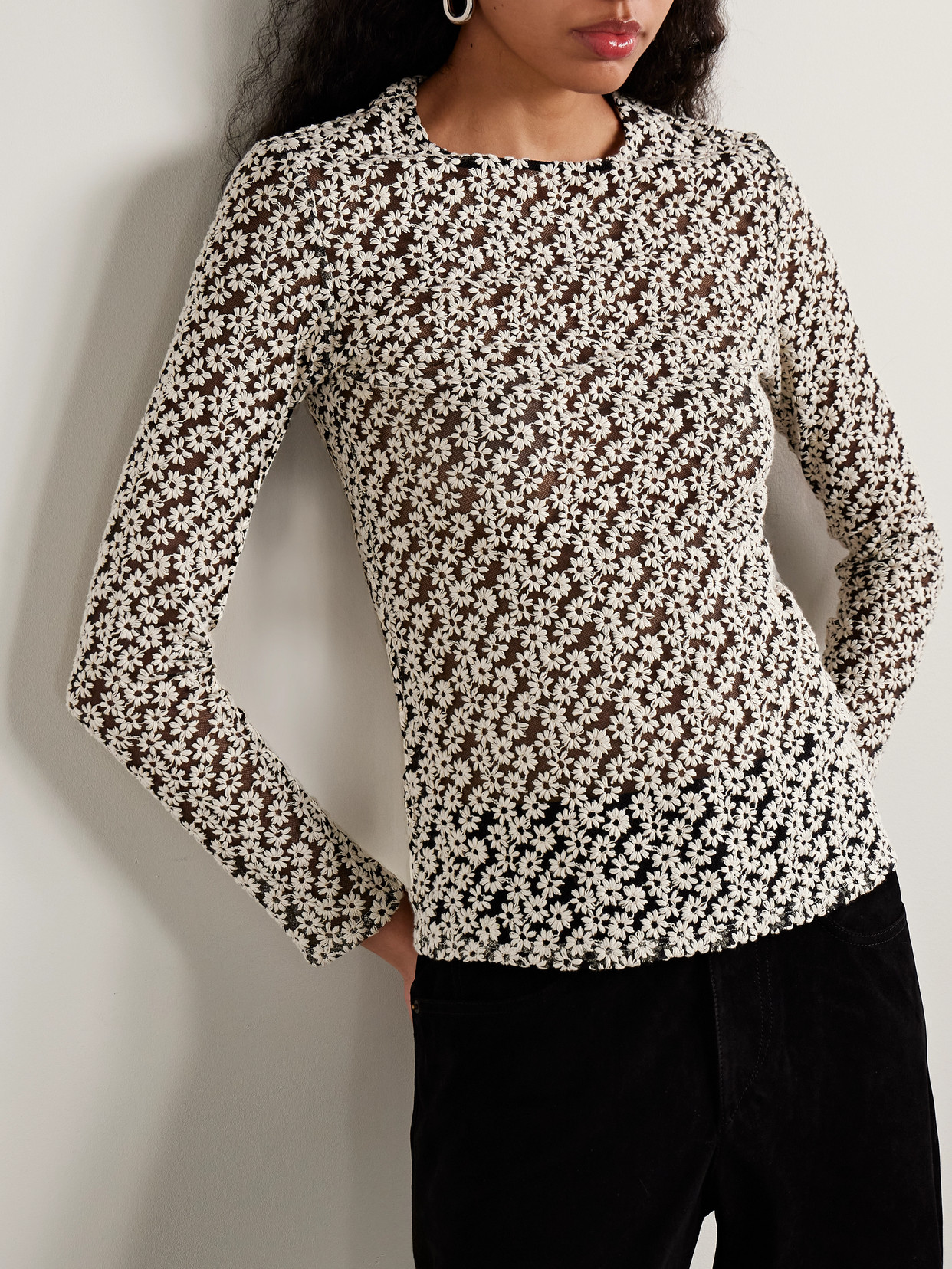 Isabel Marant Soline Embroidered Cotton-blend Tulle Top