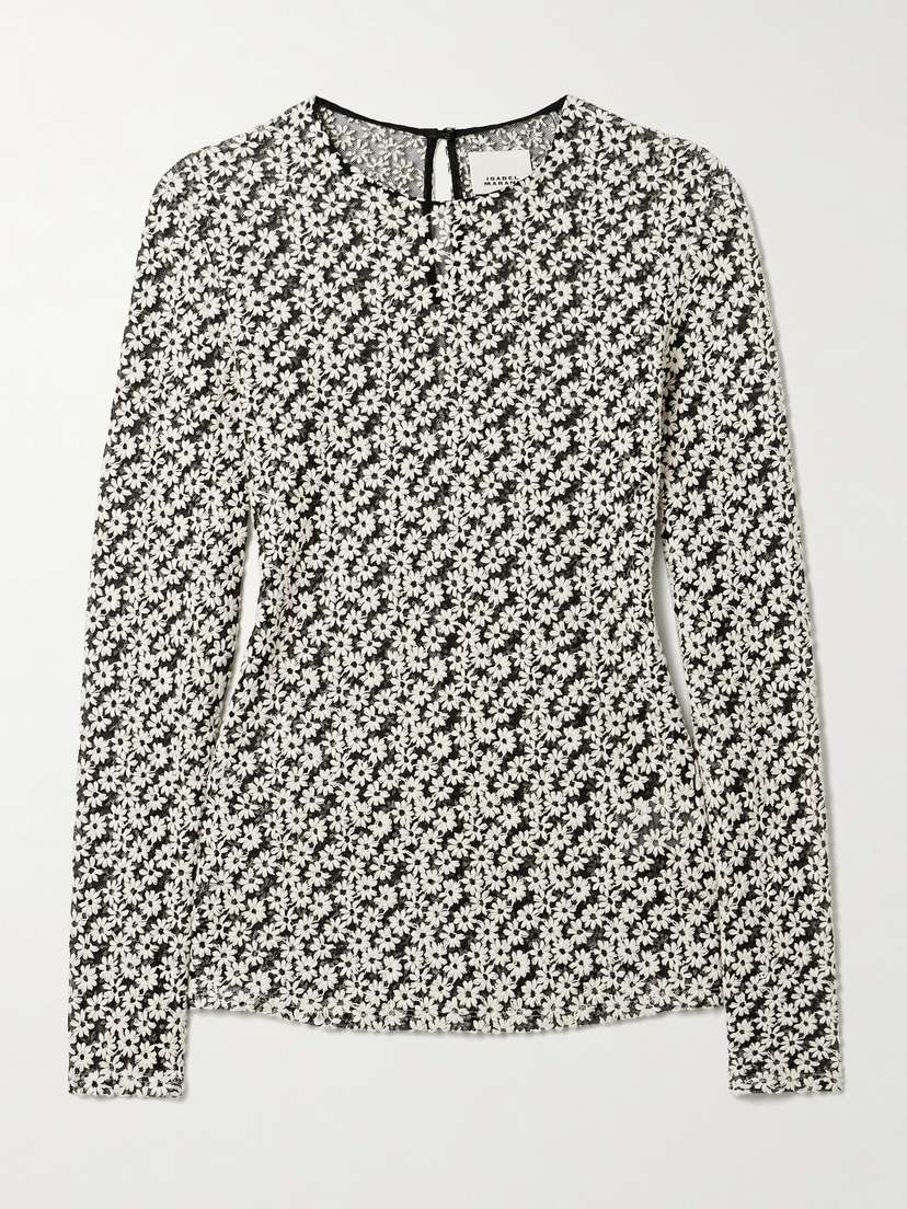 Isabel Marant Soline Embroidered Cotton-blend Tulle Top