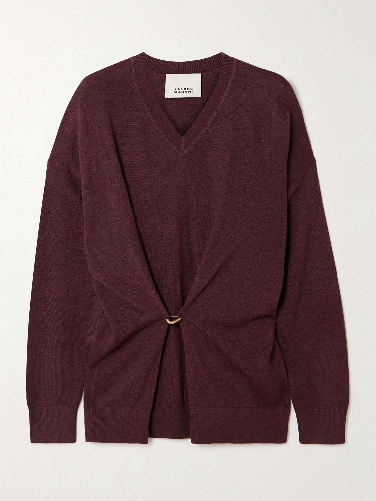 Isabel Marant - Chiraz Embellished Knitted Sweater - Burgundy