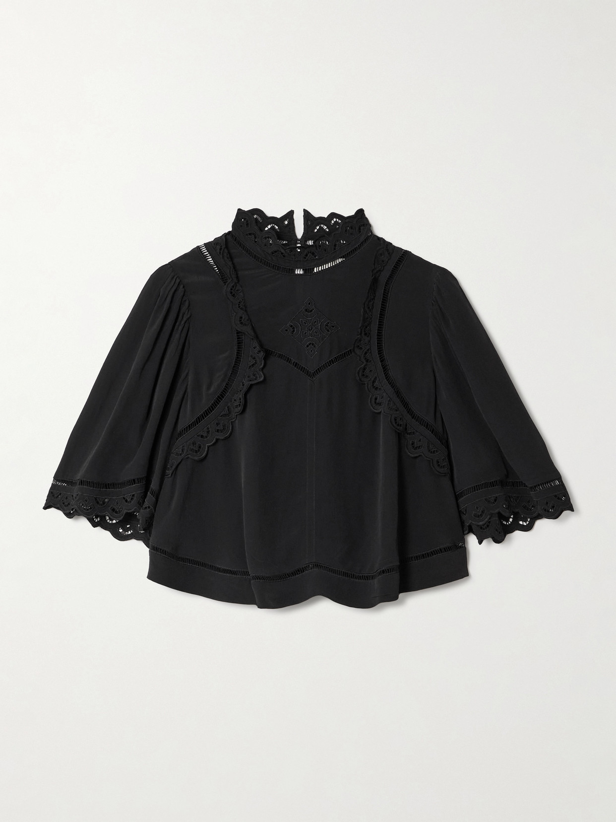 Isabel Marant Frany Broderie Anglaise Crepe Blouse
