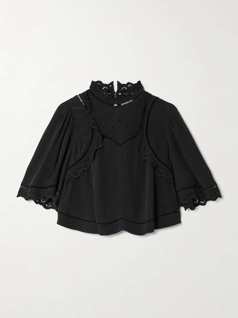 Isabel Marant Frany Broderie Anglaise Crepe Blouse