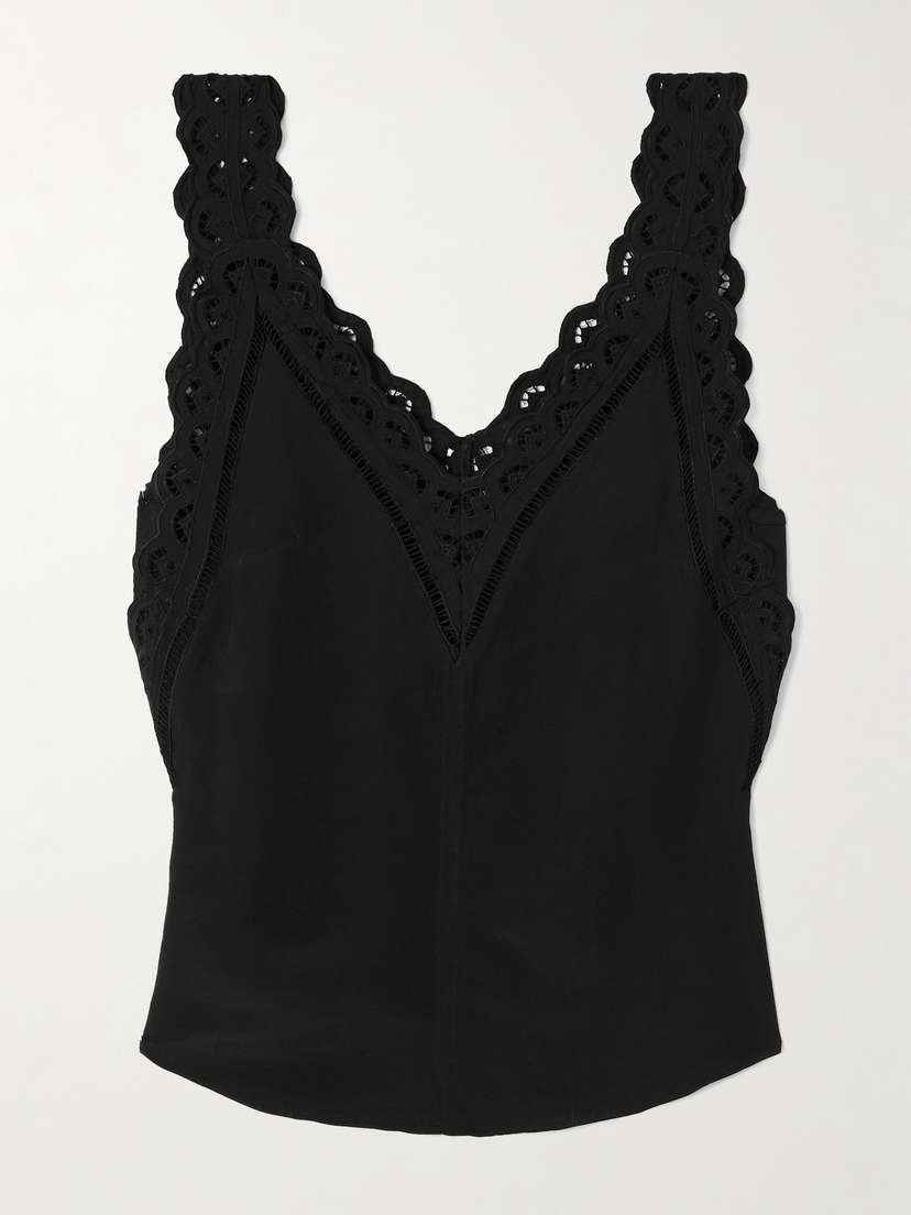 Isabel Marant Fradela Guipure Lace-trimmed Poplin Tank
