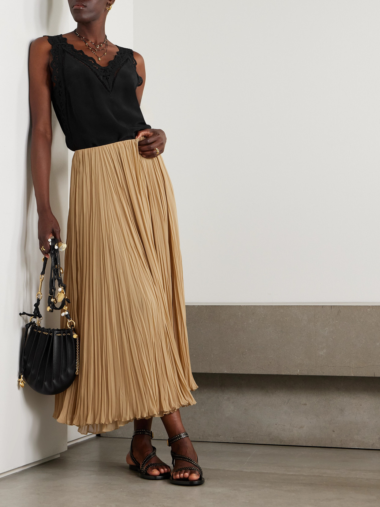 Isabel Marant Fradela Guipure Lace-trimmed Poplin Tank