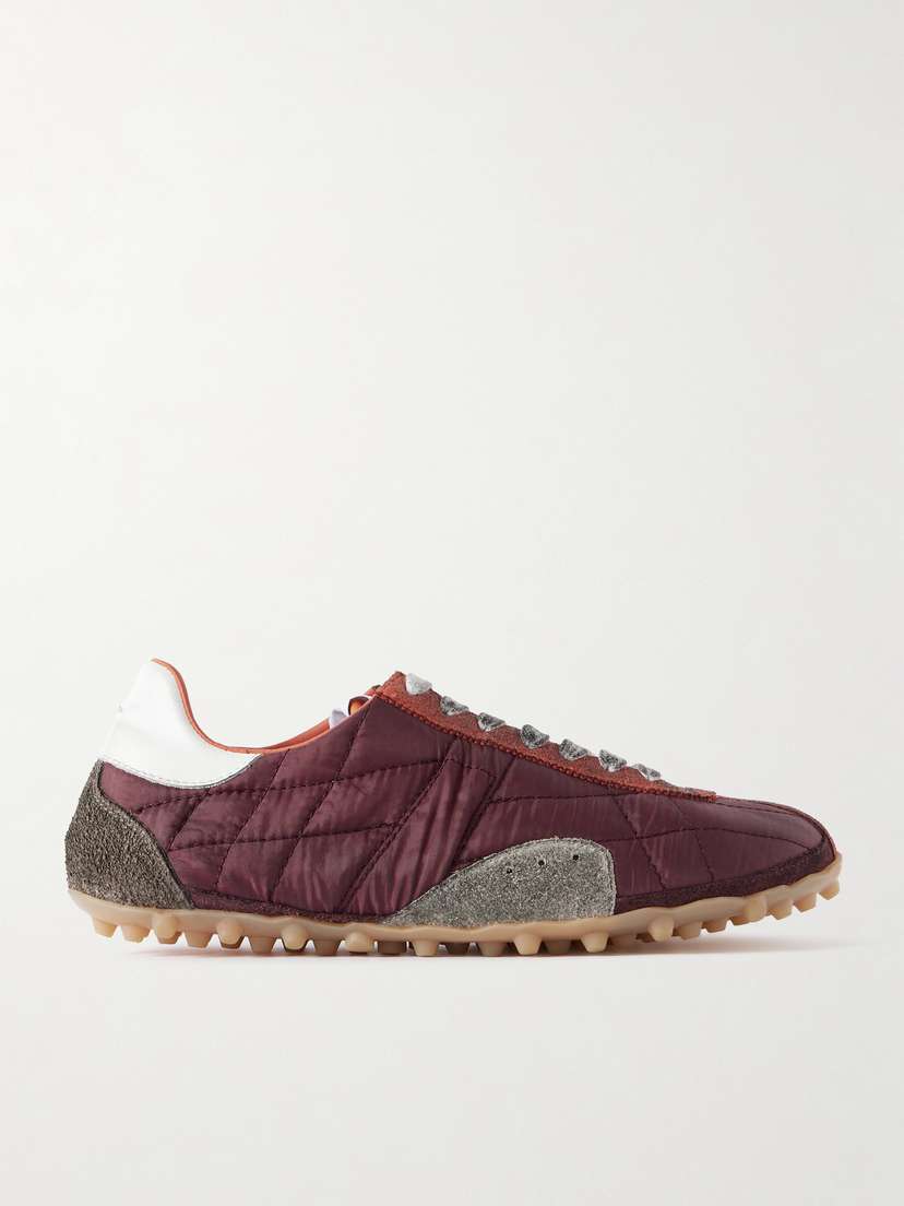 Maison Margiela Sprinter Leather And Brushed Suede-trimmed Shell Sneakers