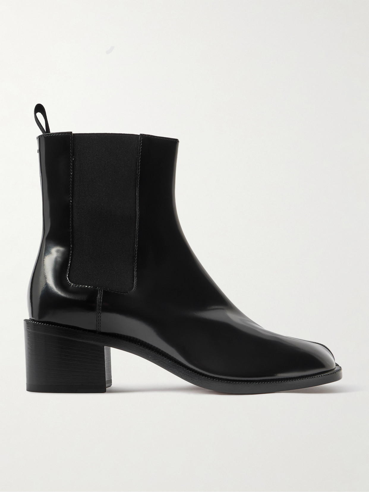 Maison Margiela Tabi City Split-toe Glossed-leather Chelsea Boots In Animal Print