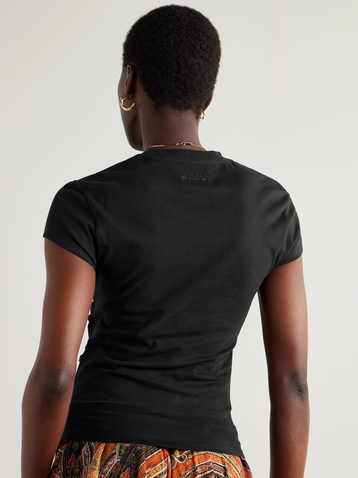 Isabel Marant Maelie Cotton-jersey T-shirt In Black